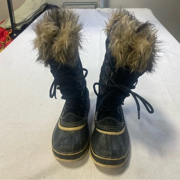 Sorel Women’s Joan Of Arctic Waterproof Winter Fur Boots - Black - Picture 4 of 7
